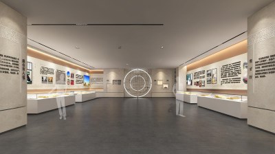 现代育才展厅3D模型下载